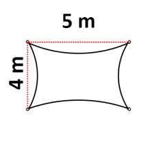 Rektangulärt 4x5 Solsegel
