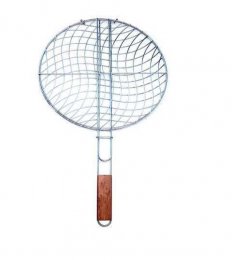 Daiwok Stort Grillhalster Rund Förkromad med trähandtag