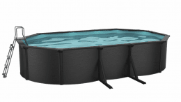 Antracit Ovanmarkspool Oval - 610 x 360 x ↕120 cm - Riopool ersätter Bahia Graphite