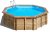 Familypool 500 rund oktagonal 500 badklara poolpaket timmerpool i trä