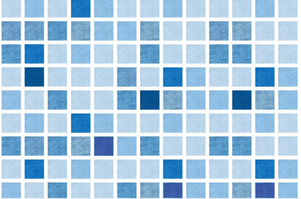 Mosaikliner blå mönstrad poolduk Familypool familjepool träpool
