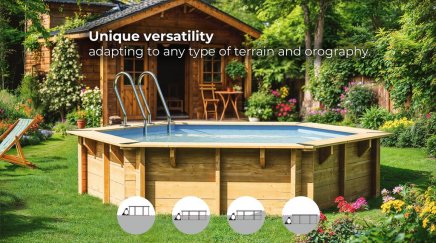 Familypool 400 trädgårdspool fristående träpool