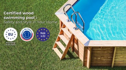 Familypool 400 Timmerpool knut trappa i trä