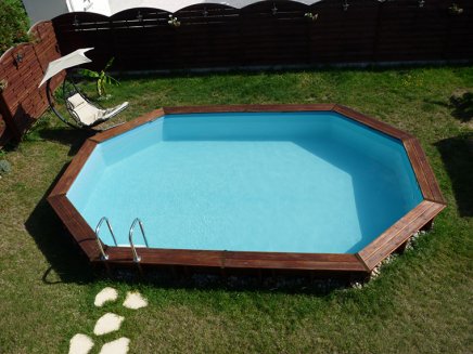 Familypool 5x3 Oval Träpool Timmerpool