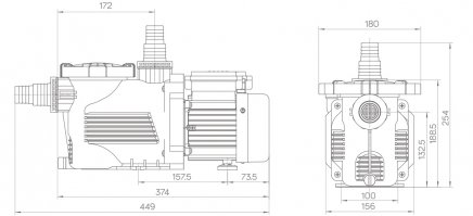 Poolpump Rio250 250w 7m3/h