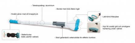 Automatisk Pool & Spadammsugare Lektra, batteridriven