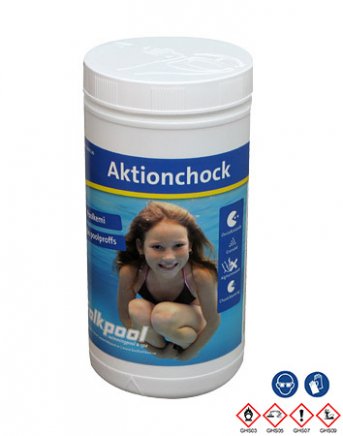 Akitonchock 1kg Granulat Pool för ovanmarkspool, nedgrävd pool eller inbyggd pool Aktionchock 1kg Granulat Poolklor undvik hög C