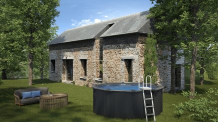 Riopool Graphite 350/120 svart stålväggspool ovanmark nedgrävd eller inbyggd i trädäck