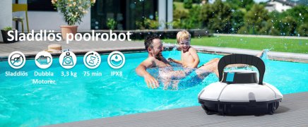 trådlös poolrobot städare bottendammsugare för ovan mark