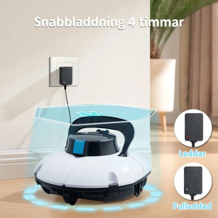 sladdlös poolrobot för stålpool