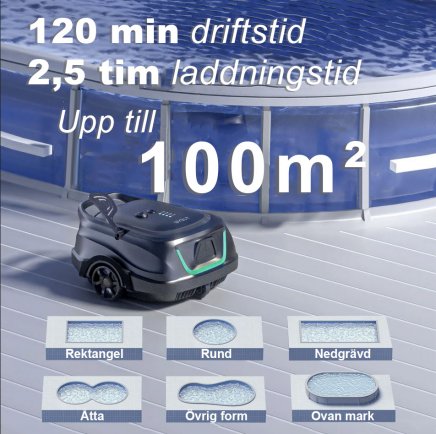 Poolrobot Wybot A1 ovanmark passar alla pooler
