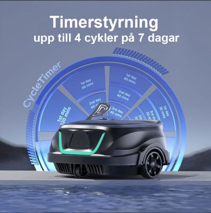 Poolrobot Wybot A1 städcykler timer upp till 7 dagar