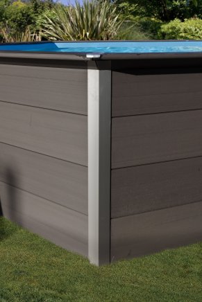 Rio Kompositpool oval 664x386/124 snabb lätt monterad panel med aluminium skarvlist